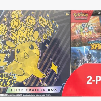 Pokemon Surging Sparks 2-Pack Trainer Box and Booster Bundle - Miscellaneous Cards & Products (MCAP)