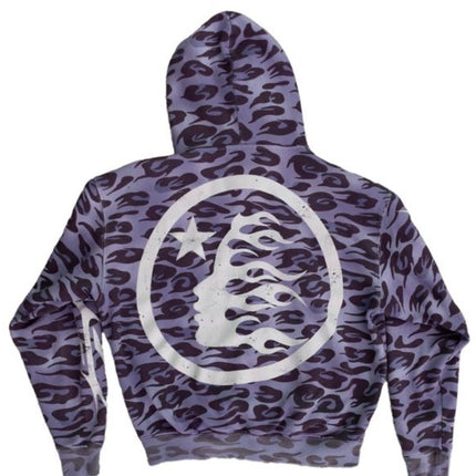 Hellstar Cheetah Zip Up Hoodie Purple
