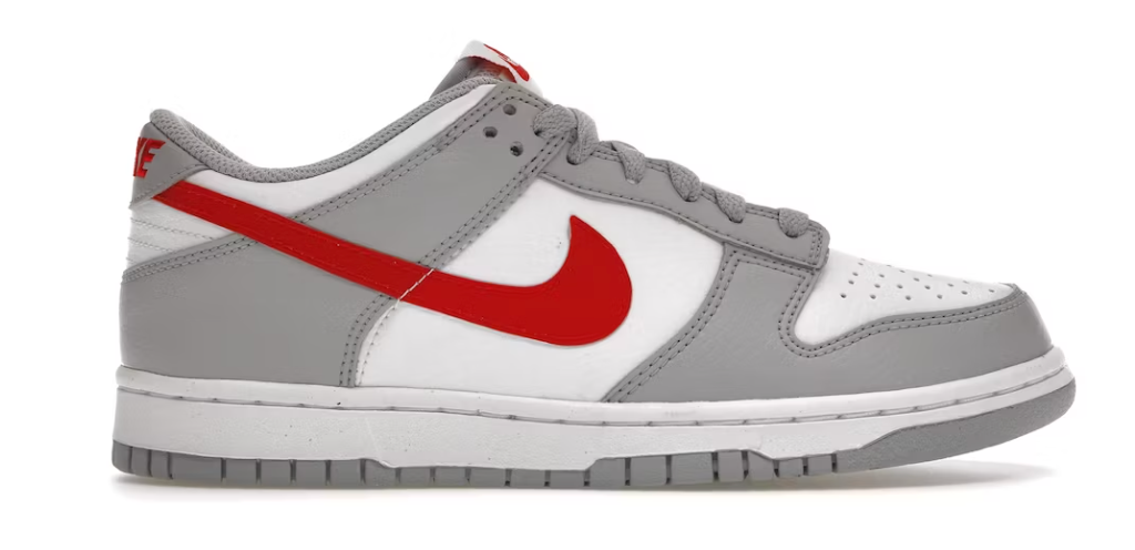 Nike Dunk Low White Wolf Grey University Red (GS)