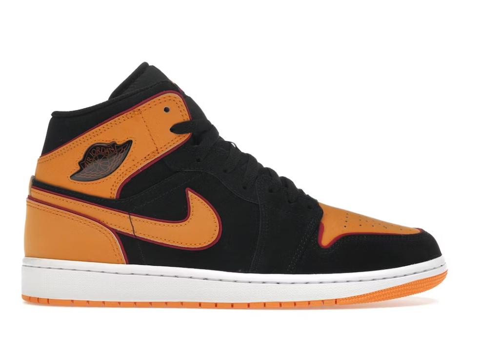 Jordan 1 Mid Fat Tongue Black Orange