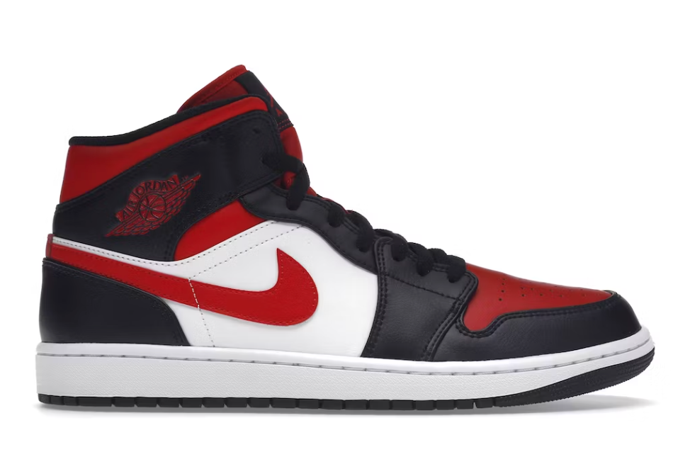 Jordan 1 Mid White Black Red (2022)