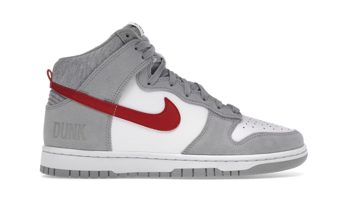 Nike Dunk High Light Smoke Grey Gym Red