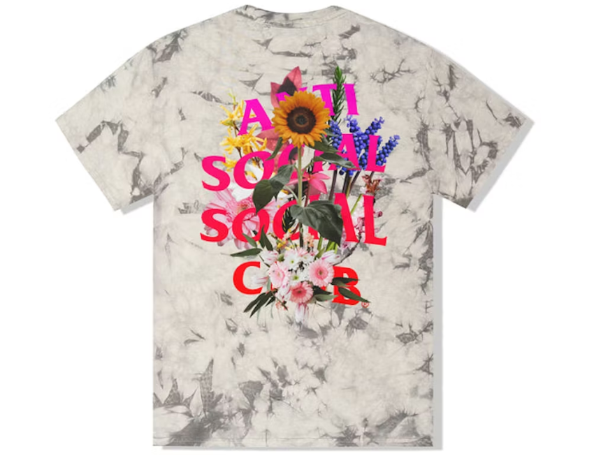 Anti Social Social Club Bouquet For The Old Days T-shirt Black Tie Dye