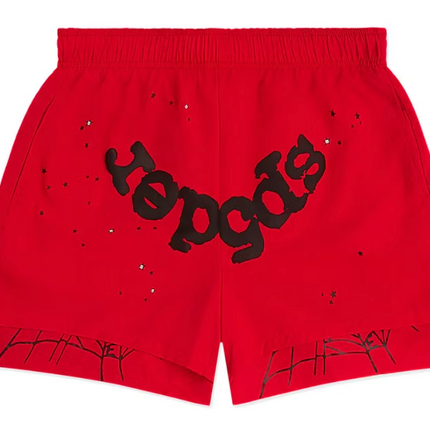 Sp5der OG Web Double Layer Short Red