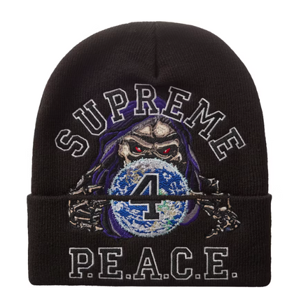 Supreme Peace Embroidered Beanie Black