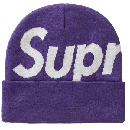 Supreme Big Logo Beanie (FW23) Dark Purple