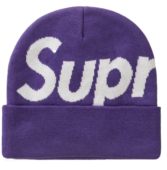 Supreme Big Logo Beanie (FW23) Dark Purple