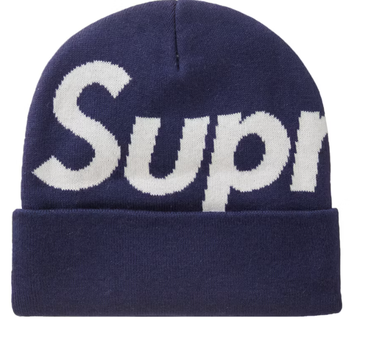 SUPREME BIG LOGO BEANIE F/W '23 (NAVY)