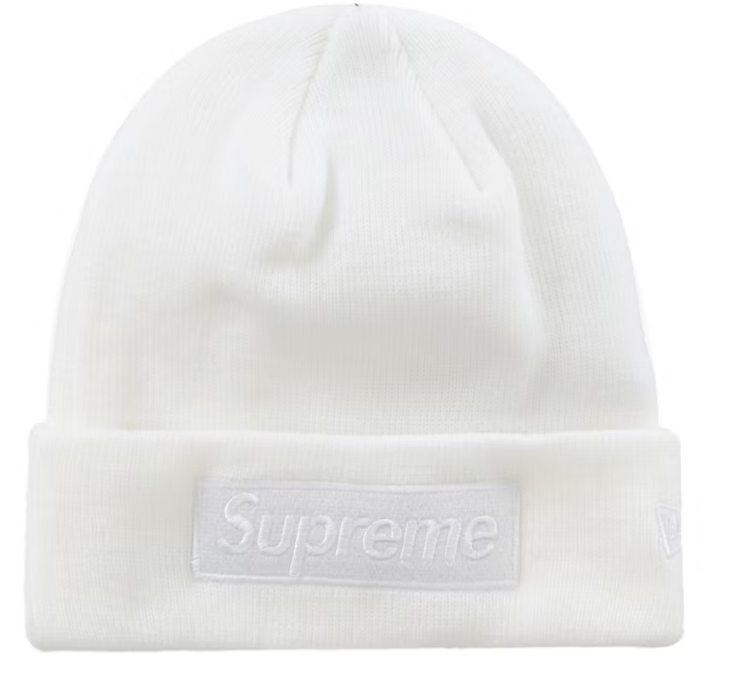 Supreme New Era Box Logo Beanie (FW23) White