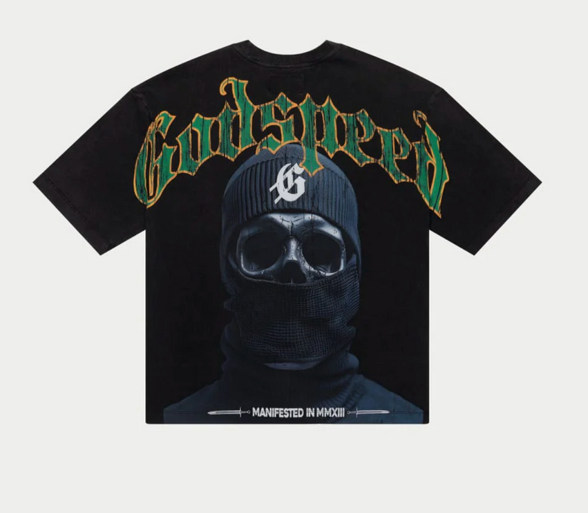 God Speed New York Balaclava Szn T-Shirt (Black wash)