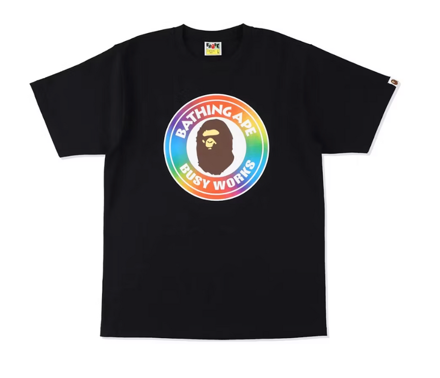 BAPE Rainbow Busy Works Tee Black