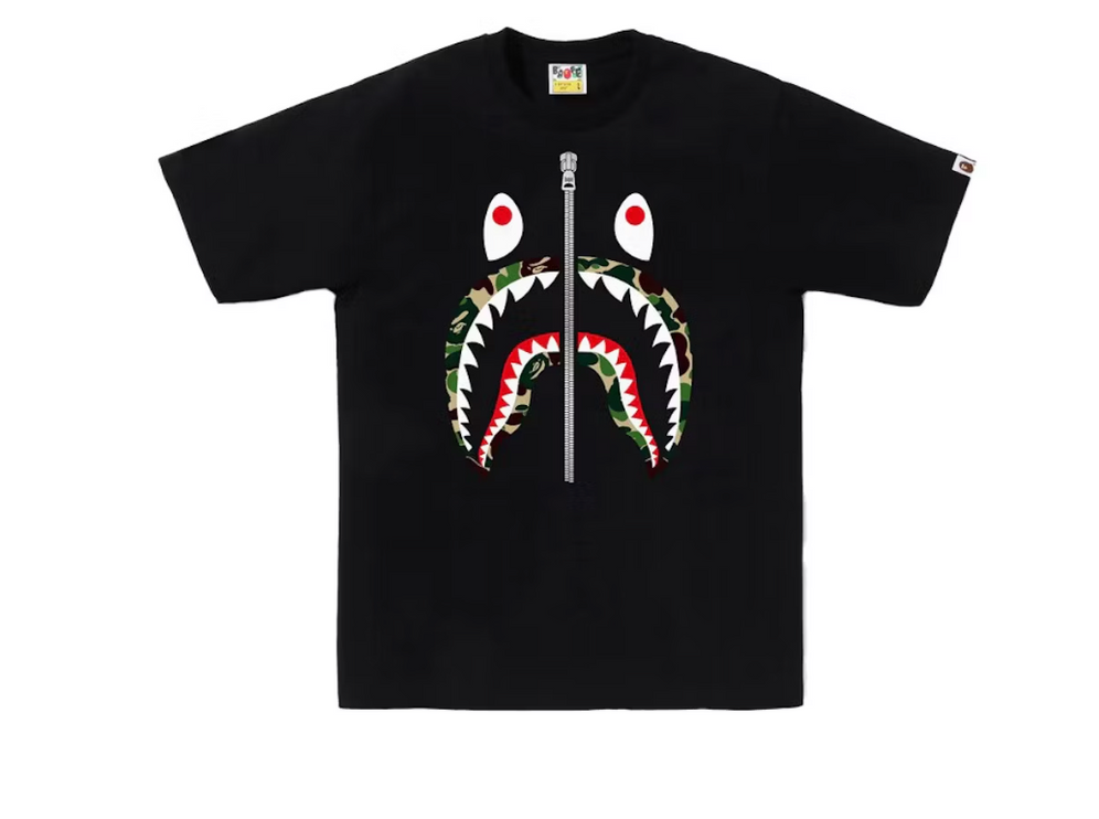 BAPE ABC Camo Shark Tee Black/Green/Silver