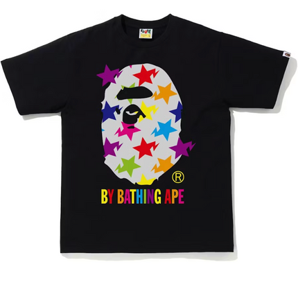 BAPE Sta Pattern By Bathing Ape Tee Black