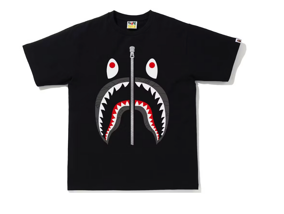 BAPE Line 1st Camo Shark Tee Black/Black