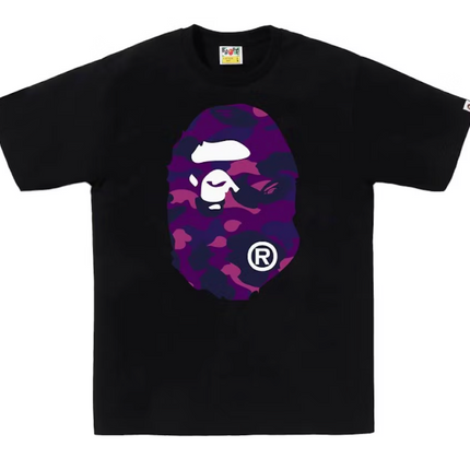 BAPE Color Camo Big Ape Head Tee Black/Purple