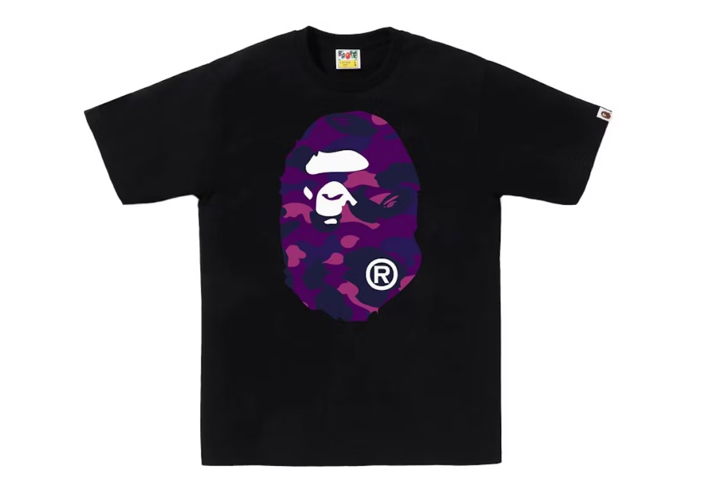 BAPE Color Camo Big Ape Head Tee Black/Purple