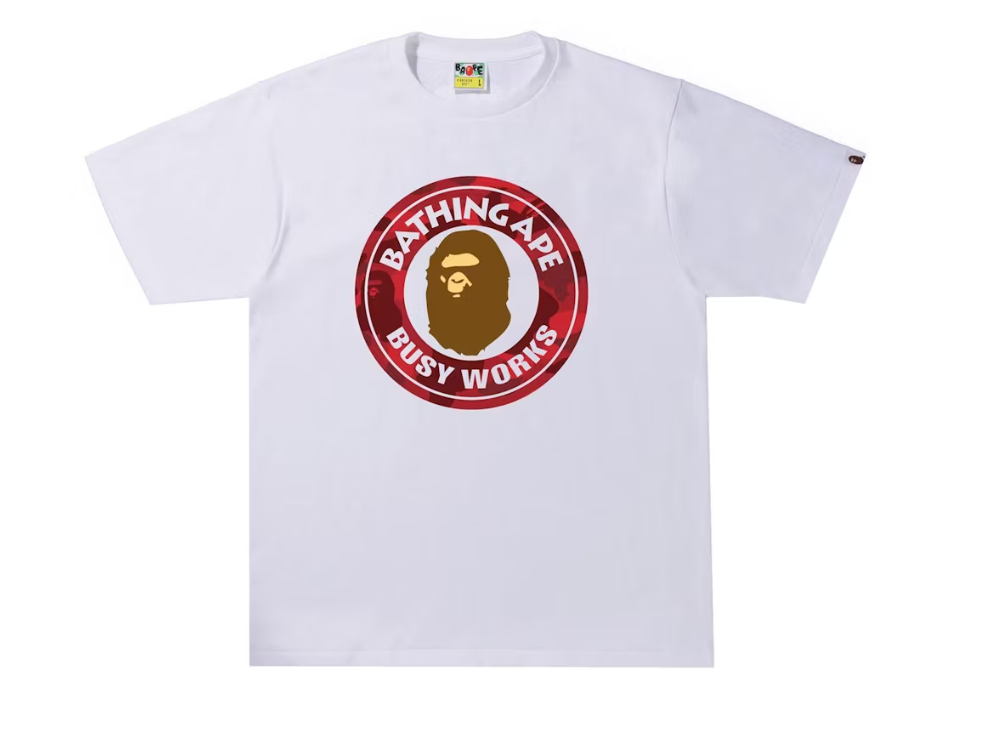 BAPE Color Camo Busy Works Tee (SS22) White/Red