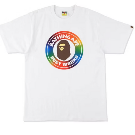 BAPE Rainbow Busy Works Tee White