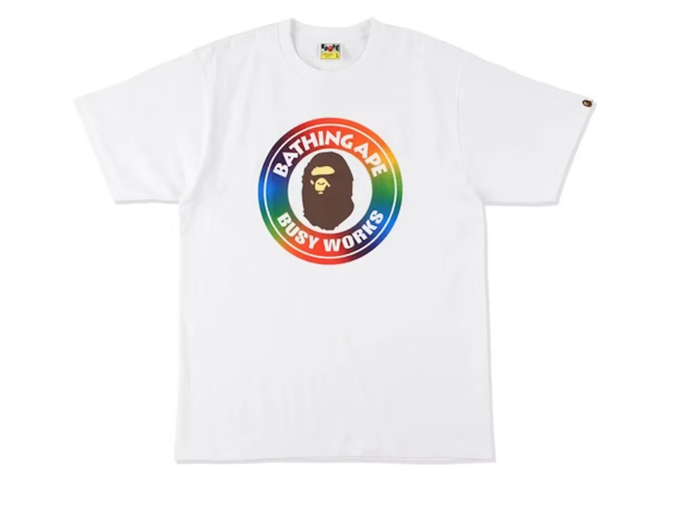 BAPE Rainbow Busy Works Tee White