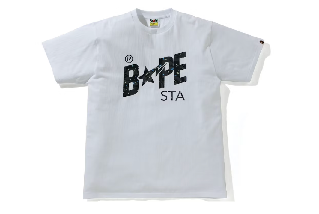 BAPE Space Camo Bape Sta Logo Tee White