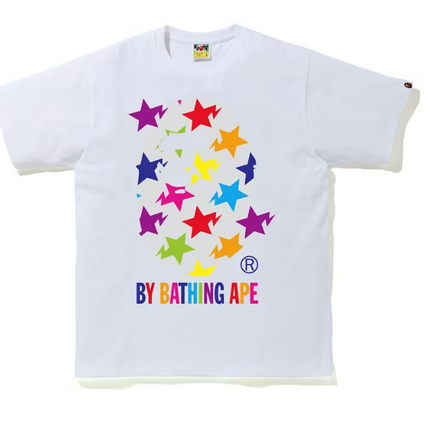 BAPE Sta Pattern By Bathing Ape Tee White