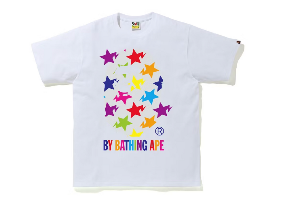 BAPE Sta Pattern By Bathing Ape Tee White