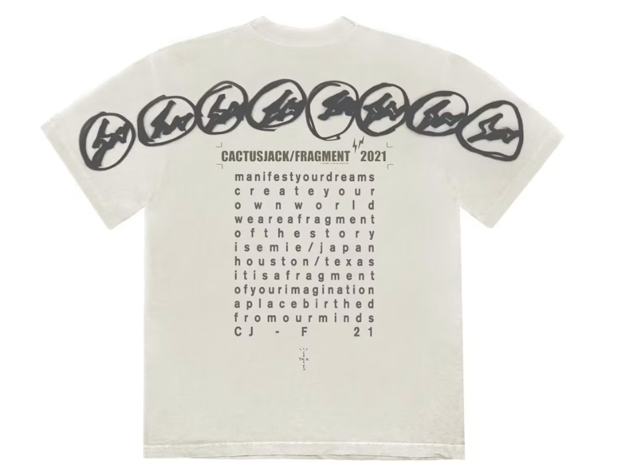 Travis Scott Cactus Jack For Fragment Manifest T-shirt White