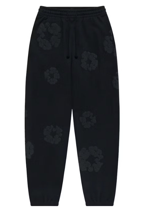 Denim Tears Cotton Wreath Sweatpants Black Monochrome