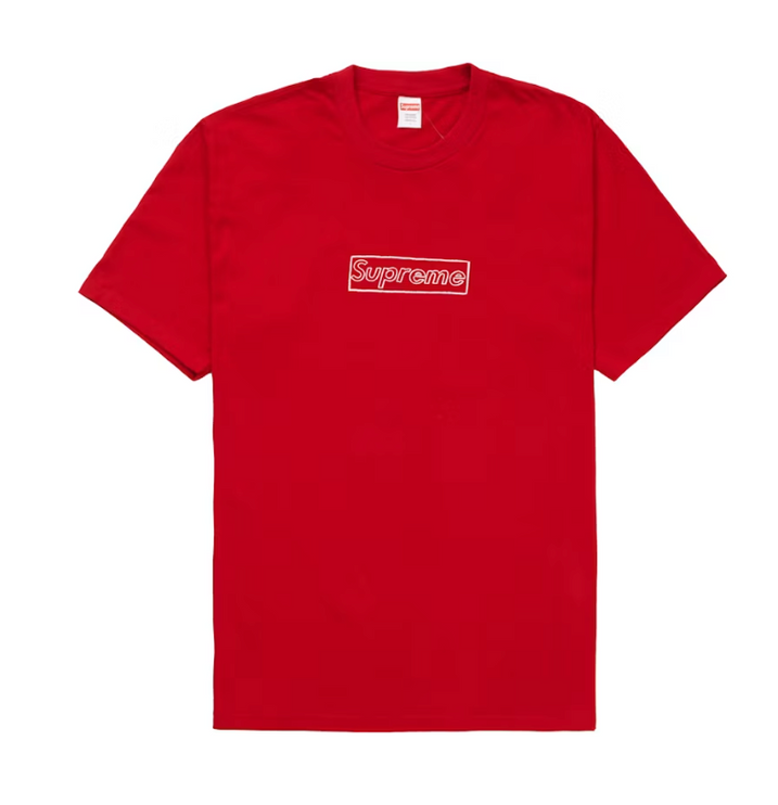 Supreme KAWS Chalk Logo Tee Red