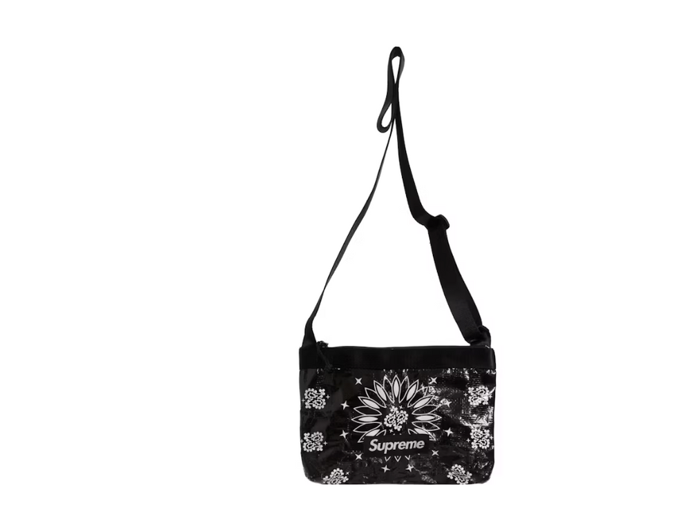 Supreme Bandana Tarp Side Bag Black