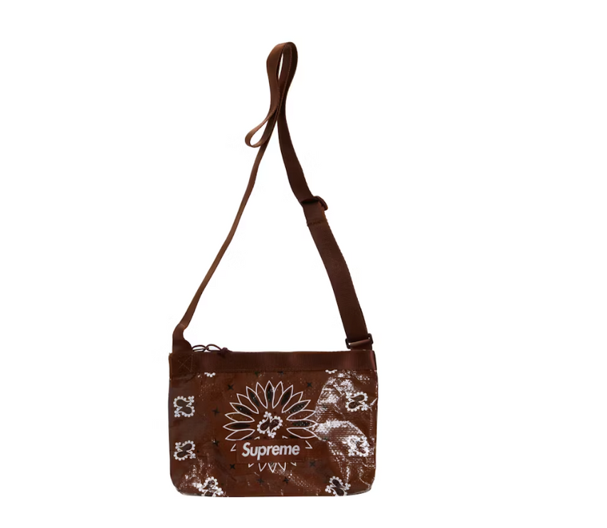 Supreme Bandana Tarp Side Bag Brown