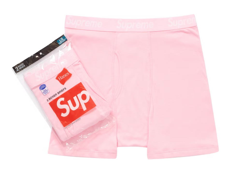 Supreme Hanes Boxer Briefs (2 Pack) Pink