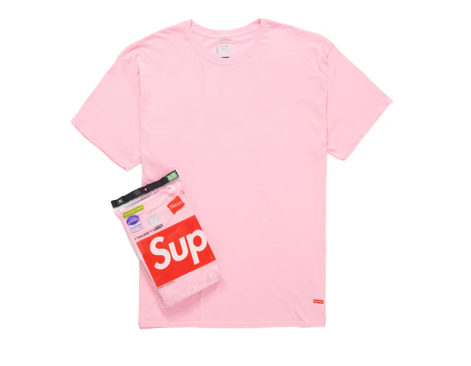 Supreme Hanes Tagless Tees (2 Pack) Pink