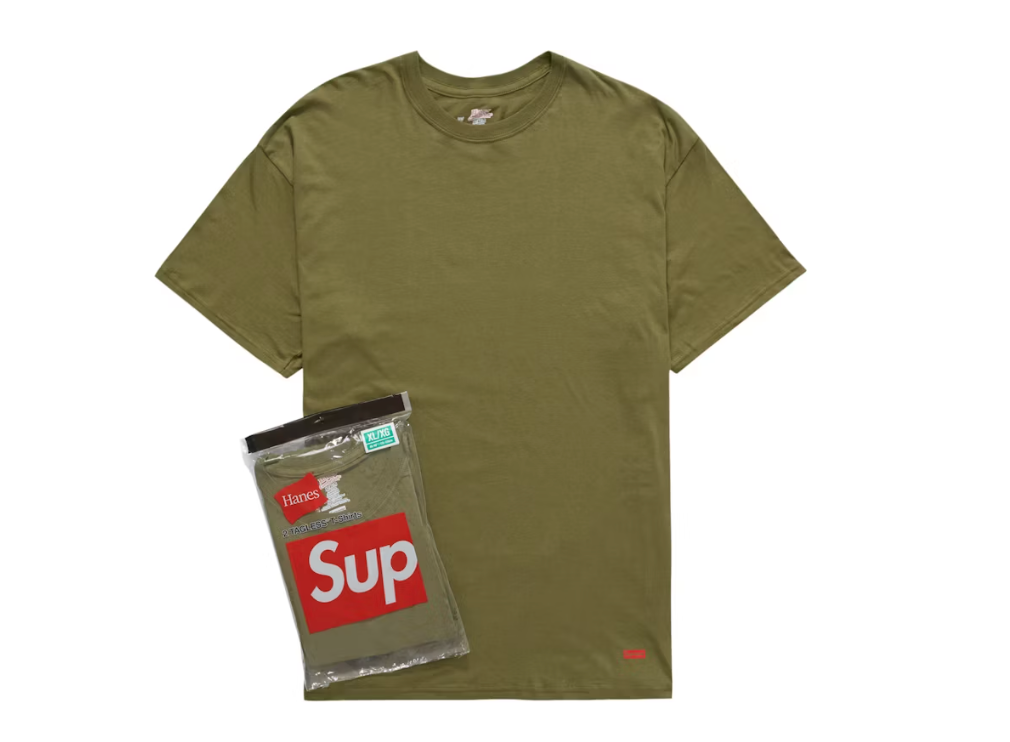 Supreme Hanes Tagless Tees (2 Pack) Olive