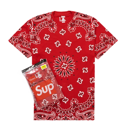 Supreme Hanes Bandana Tagless Tees (2 Pack) Red