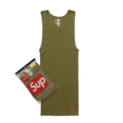 Supreme Hanes Tagless Tank Top (3 Pack) Olive