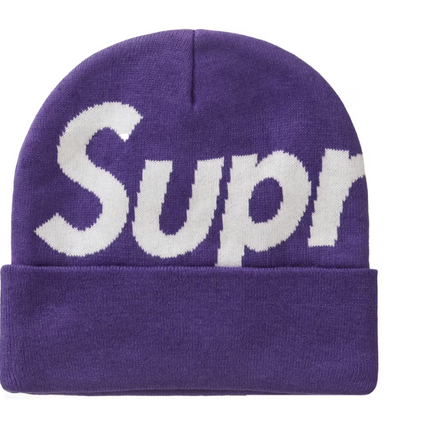 Supreme Big Logo Beanie (FW23) Dark Purple