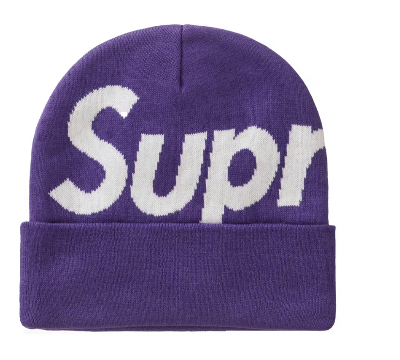 Supreme Big Logo Beanie (FW23) Dark Purple