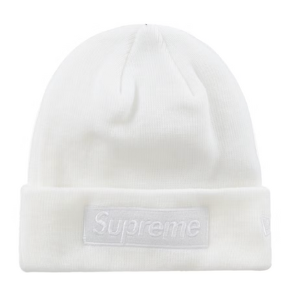 Supreme New Era Box Logo Beanie (FW23) White