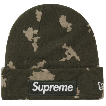 Supreme New Era Box Logo Beanie (FW21) Olive Russian Camo