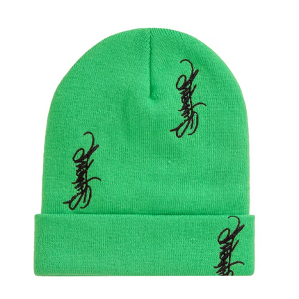 Supreme Tag Beanie Lime