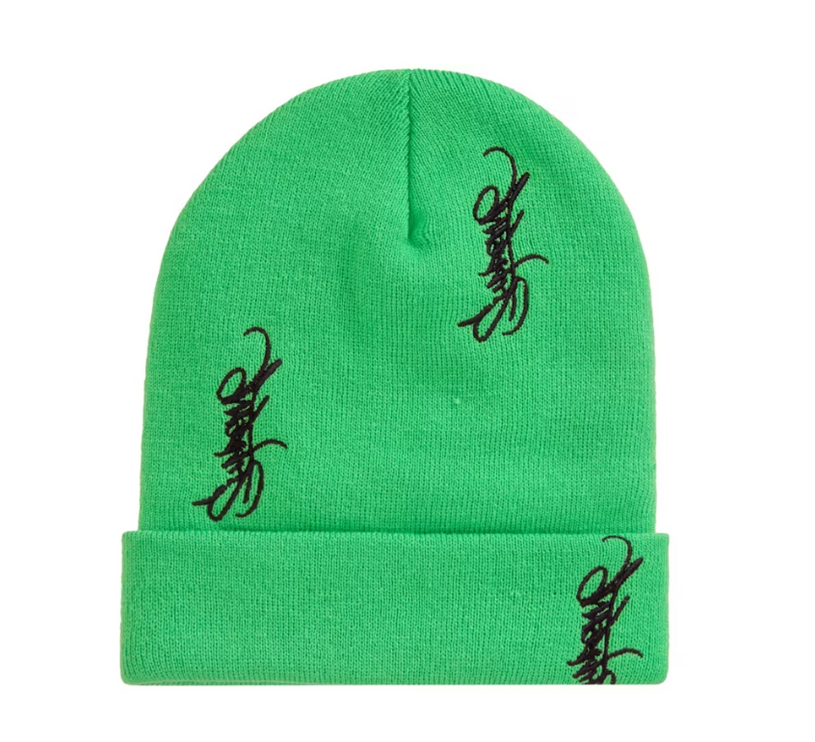 Supreme Tag Beanie Lime