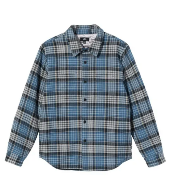 STUSSY -QUILTED LINED PLAID SHIRT (BLUE)