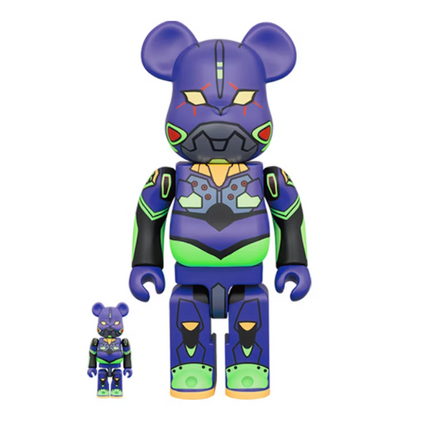 Bearbrick Evangelion Unit 1 (New Paint Version) 100% & 400% Set