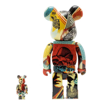 Bearbrick x Shepard Fairey Obey DesignerCon 2022 Exclusive 100% & 400% Set