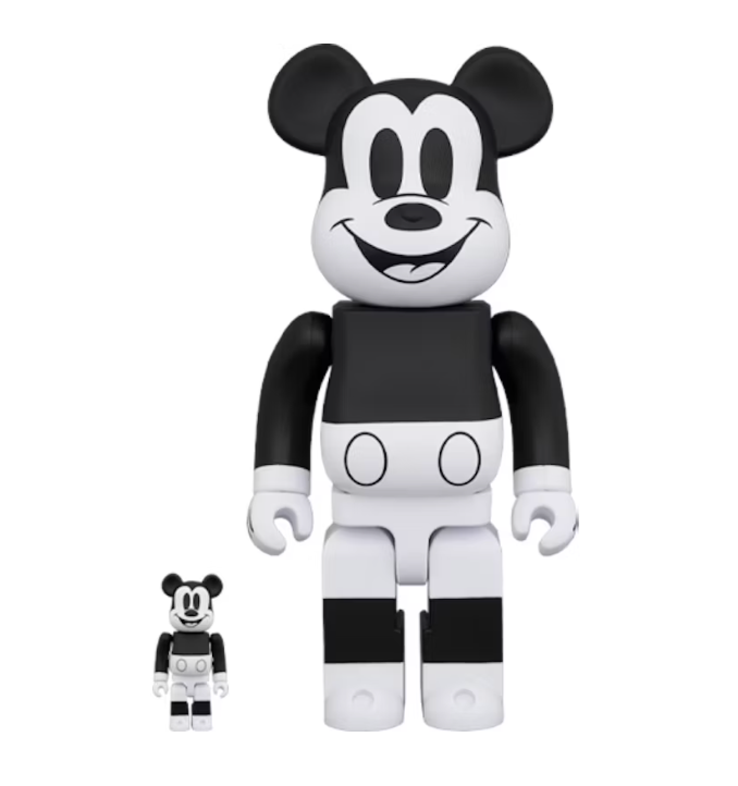 Bearbrick Mickey Mouse 2020 100% & 400% Set B&W Ver.