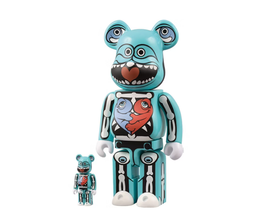 Bearbrick x Ron English 100% & 400% Set Blue