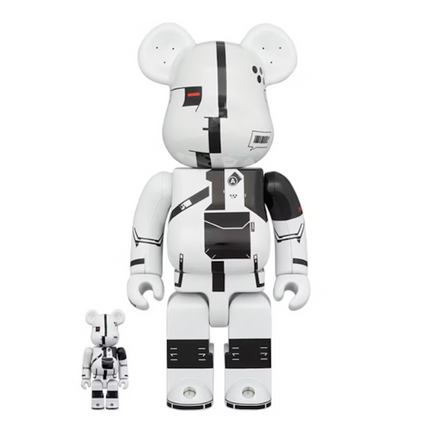 Bearbrick x Acronym 100% & 400% Set White Chrome