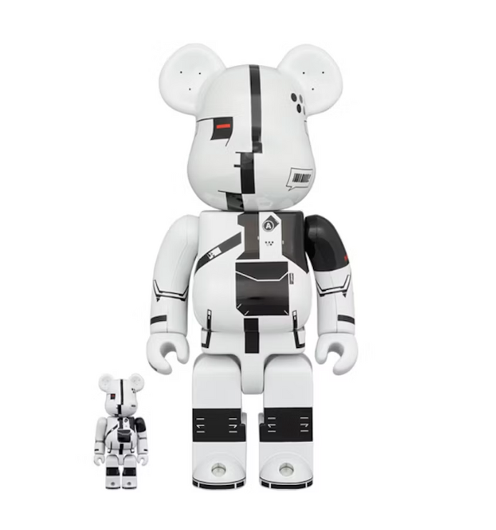 Bearbrick x Acronym 100% & 400% Set White Chrome