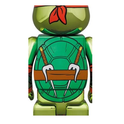 Bearbrick x Teenage Mutant Ninja Turtles Raphael Chrome 100% & 400% Set